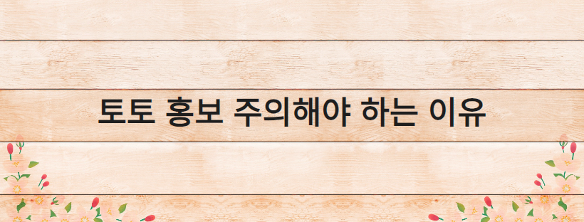 토토 홍보 주의해야 하는 이유