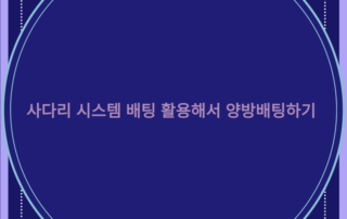 사다리 시스템 배팅 활용해서 양방배팅하기