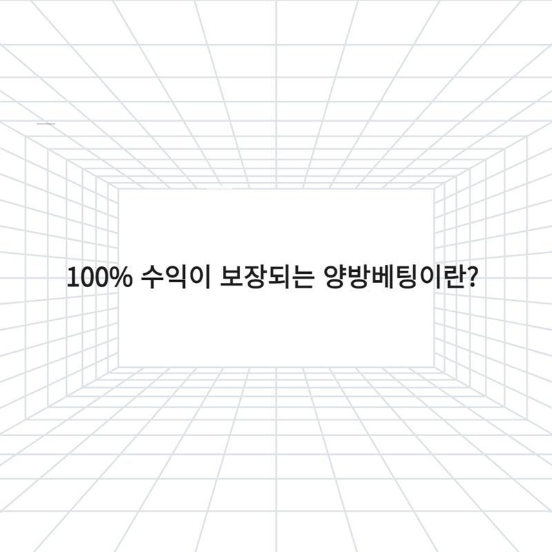 100% 수익이 보장되는 양방베팅이란_